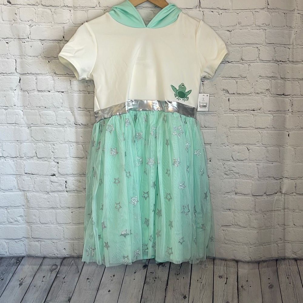 Star Wars Girls The Child Baby Yoda Hooded Cosplay Tutu Dress Green White size x